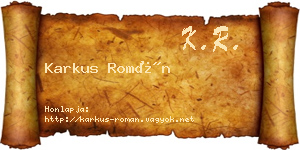 Karkus Román névjegykártya